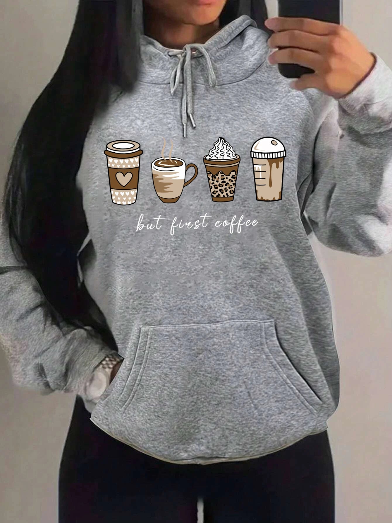 Coffee Drinks Pattern Hoodies
