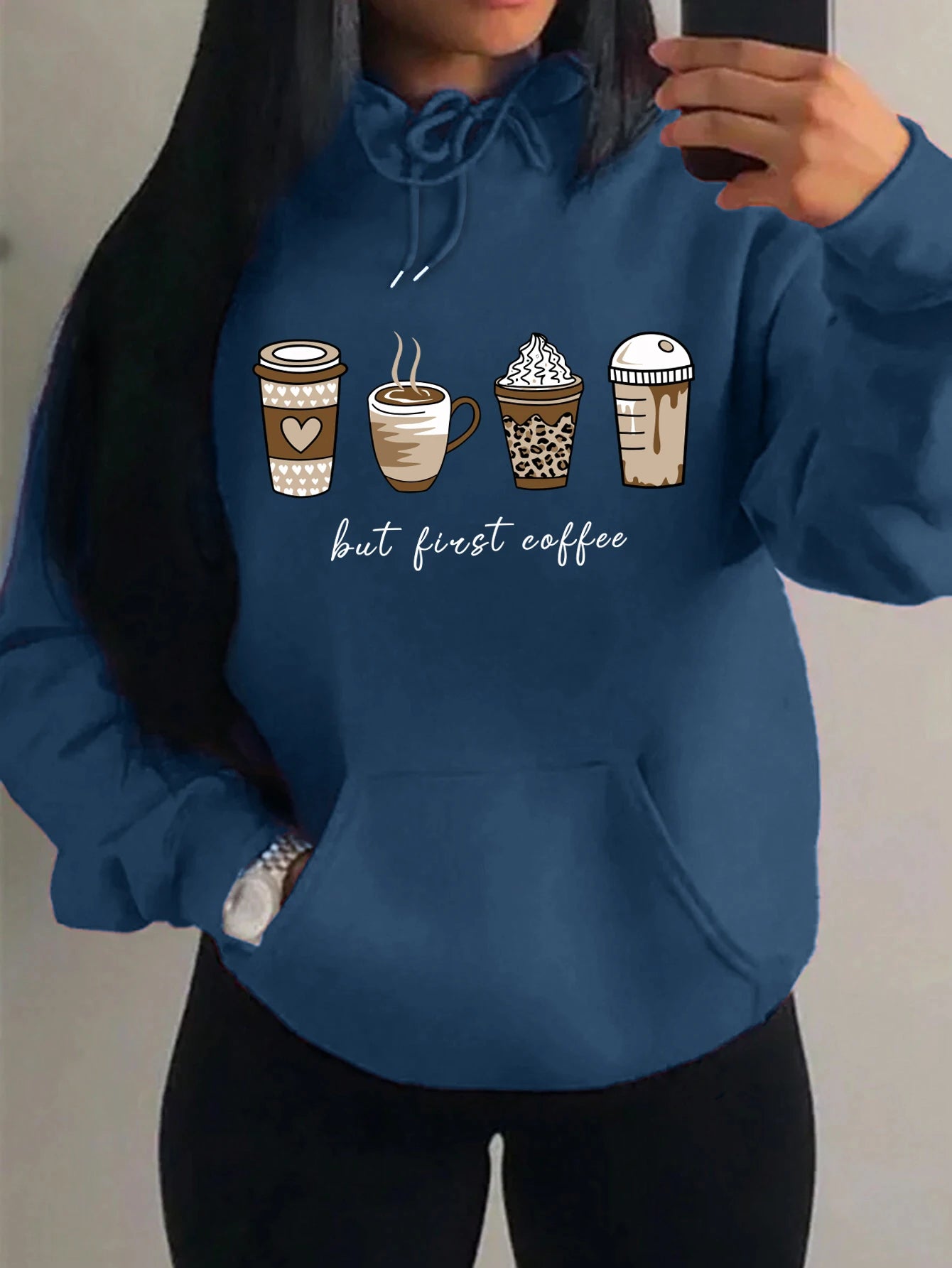 Coffee Drinks Pattern Hoodies
