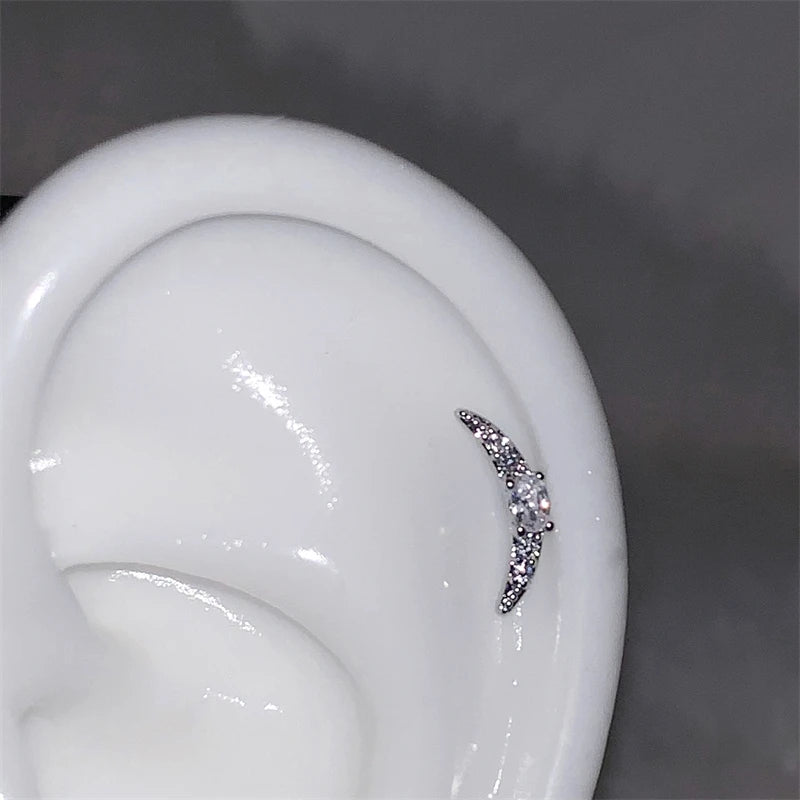 1pcs Silver Color Wing  Stainless Steel Ear Bone Nail