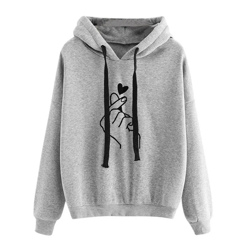 Autumn Fleece Hoodie Solid Color