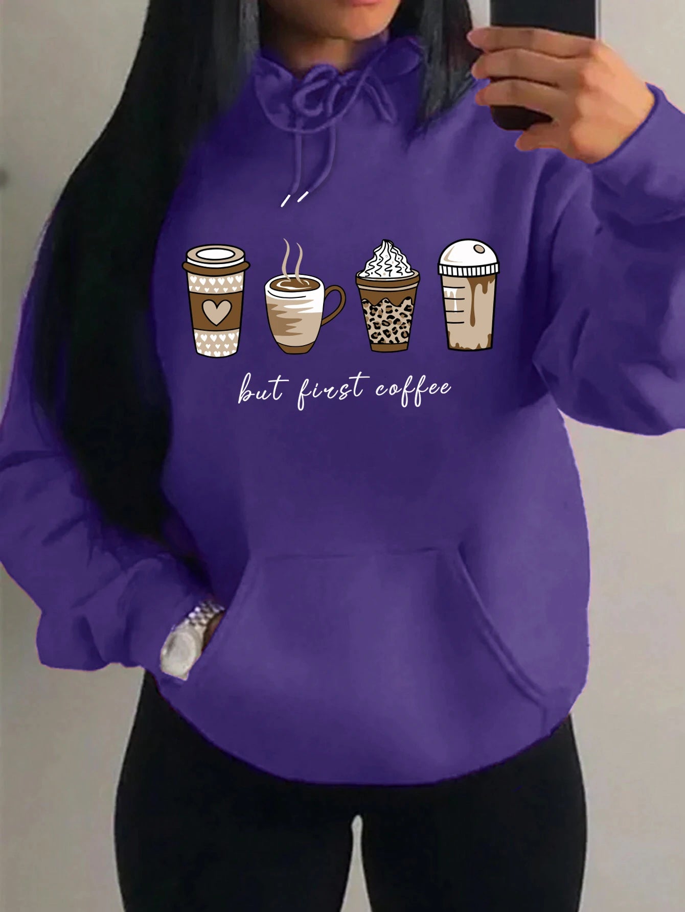 Coffee Drinks Pattern Hoodies