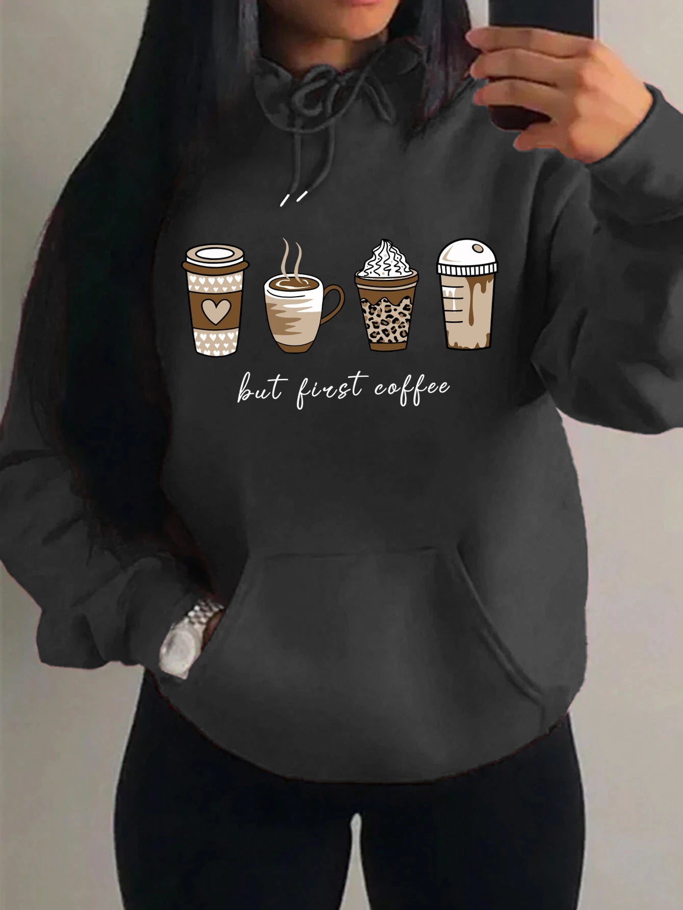 Coffee Drinks Pattern Hoodies