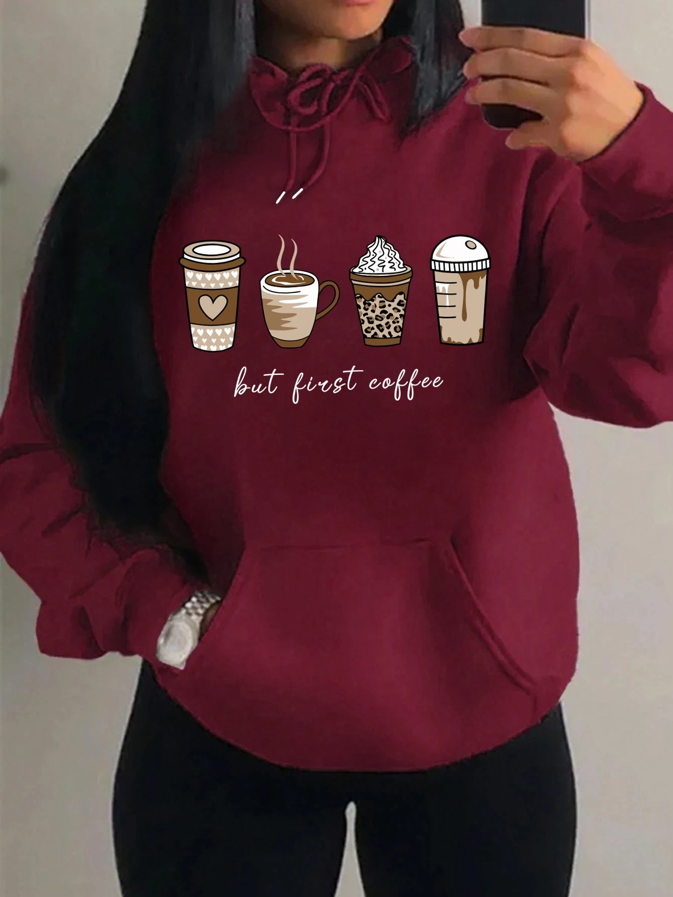 Coffee Drinks Pattern Hoodies