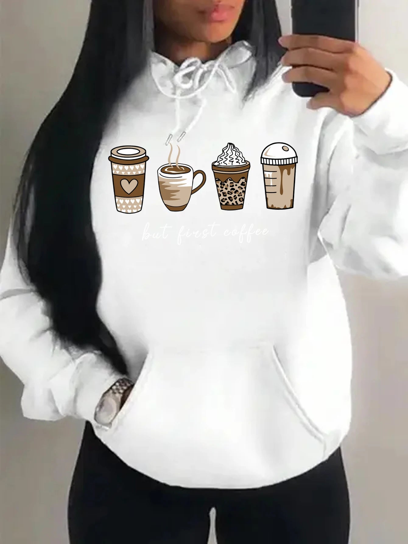 Coffee Drinks Pattern Hoodies