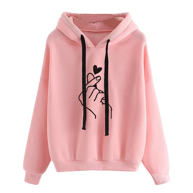Autumn Fleece Hoodie Solid Color