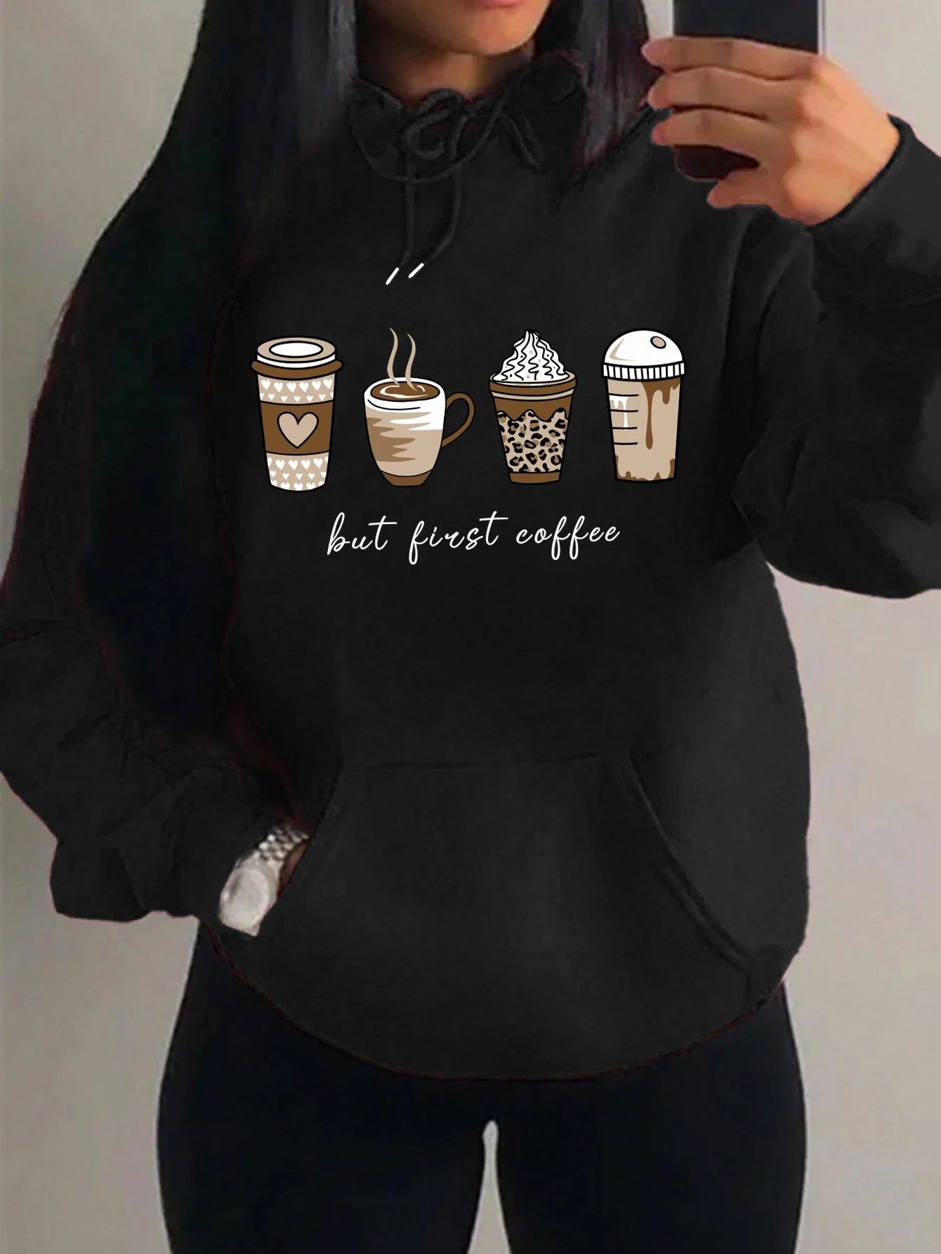 Coffee Drinks Pattern Hoodies